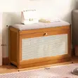 DIY Bamboo Entryway Bench with Flip Drawer and Seat Cushion - 2