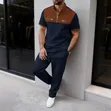 Men's 2-Piece Shortsleeve Tracksuits with Zip - 3