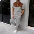 Men's 2-Piece Shortsleeve Tracksuits with Zip - 4