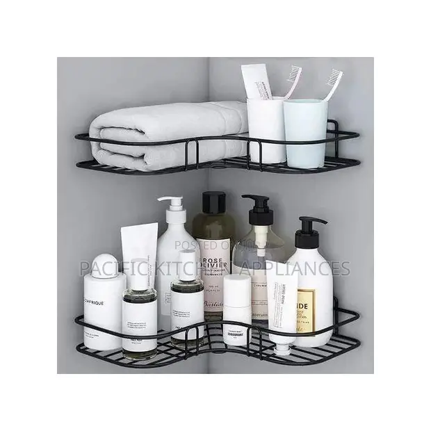 Adhesive Metal Bathroom Corner Rack Storage Shelf - 1