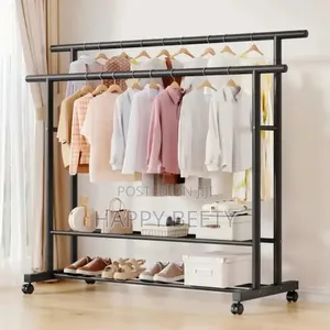 Heavy-Duty Double-Pole Garment Rack