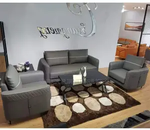 Sofa ya Executive ya Viti 5 vya Ngozi kwa Mapokezi