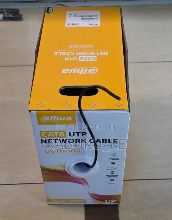 Dahua 305m Outdoor U/UTP CAT6 Network Cable (Black, PE Sheath) - 1