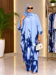 Long Cover Up Dress na Trousers Rangi ya Pink Moto - 1