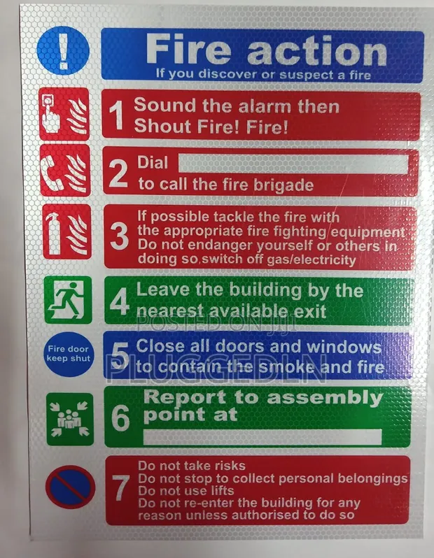 Fire Action Plan Safety Sign - 1