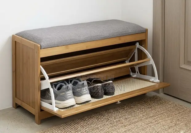 KAMPCO DIY Wooden Entryway Shoe Storage Bench - 1