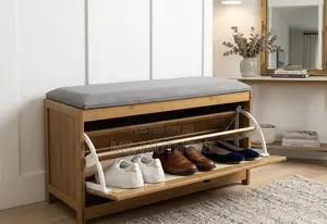 Modern Bucket Flip Shoe Cabinet with Changing Stool Bench