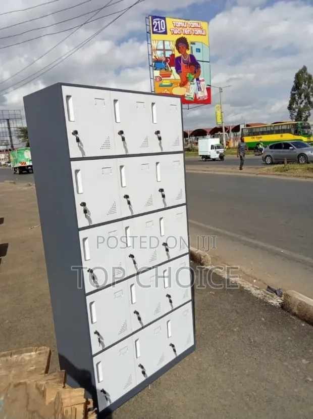 15-Door Metal Locker Cabinet - 1