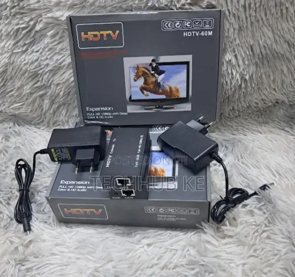 HDMI Extender 60m kwa Keble ya Network na Power Supply, Inasaidia 3D 1080P - 1