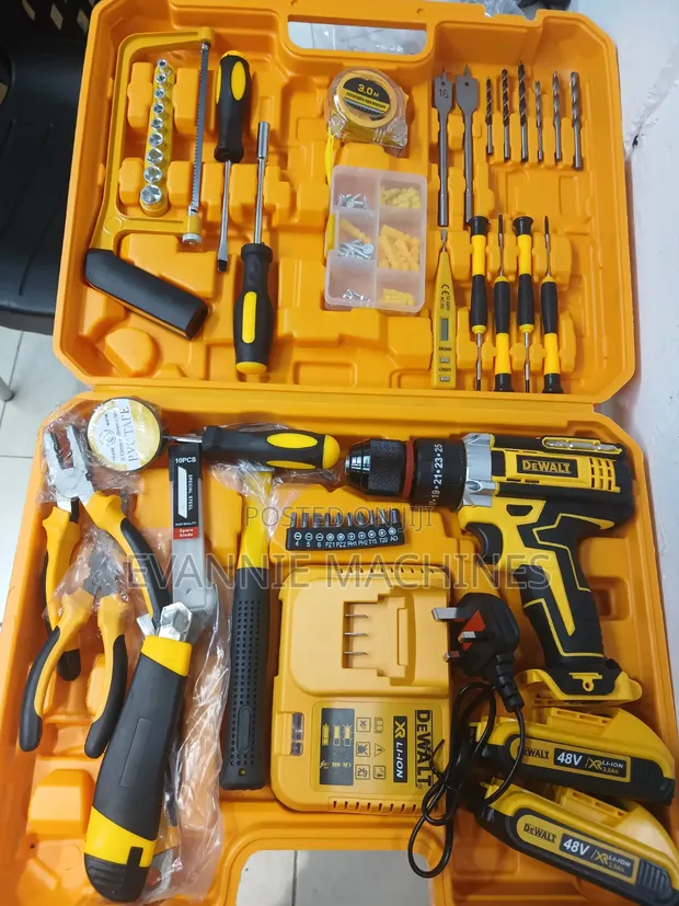 Dewalt 48V Cordless Hammer Drill Toolset - 1