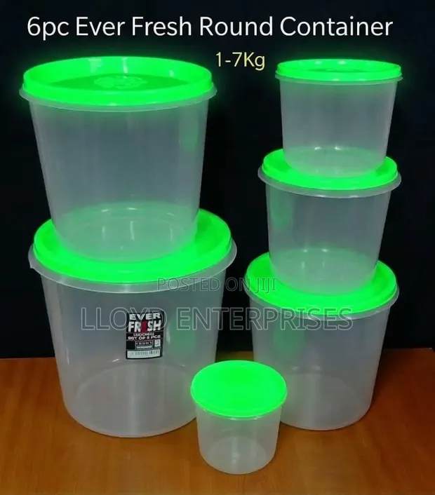 6pc Ever Fresh Round Container Set (1-7kg) - 1