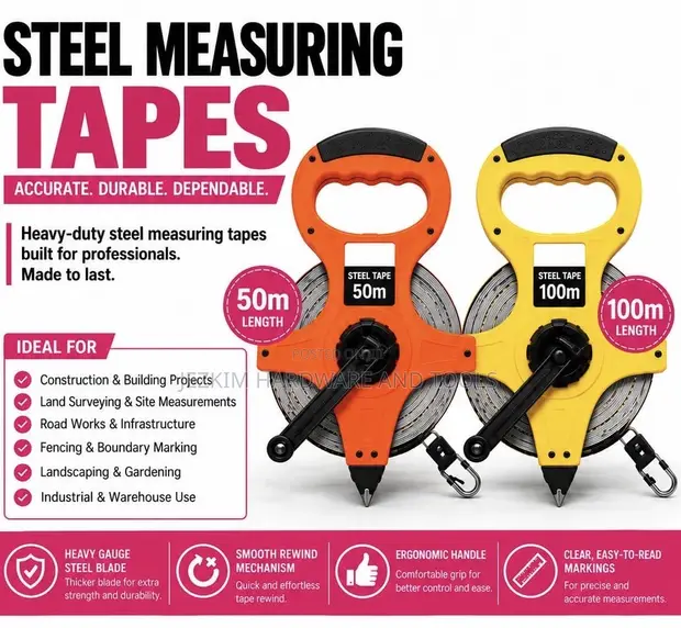 Ace Steel Tape Measure 50/100m - 1