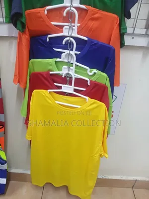 T-Shirt za Pamba za Watu Wazima za Round Neck - Rangi Nyingi
