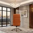 High Backrest Brown Leather Office Chair - 2
