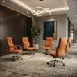 High Backrest Brown Leather Office Chair - 5
