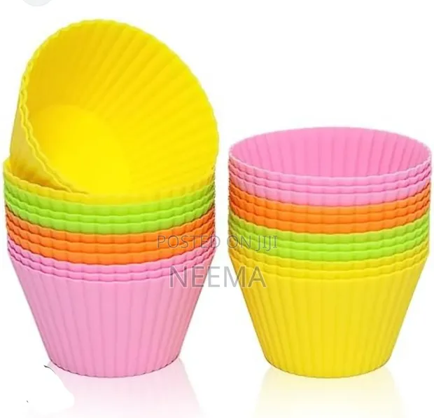 24pcs Large Reusable Silicone Cupcake Molds - 1