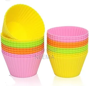24pcs Large Reusable Silicone Cupcake Molds