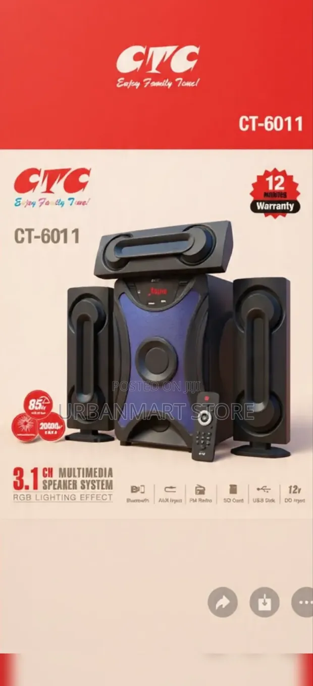 CTC CT-6011 3.1 Channel Multimedia Speaker System - 1