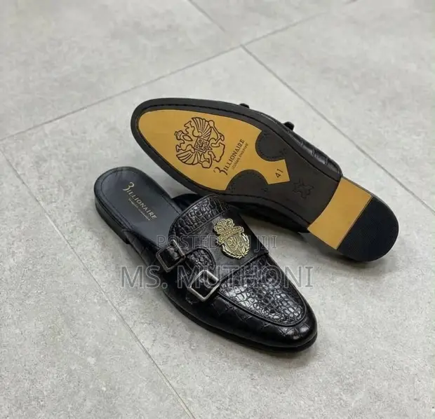 Billionaire Double-Buckle Backless Loafers - 1