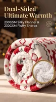 Blanketi ya Krismasi ya Fleece Mbili-Upande 150x200cm - 3