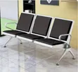 Black Heavy-Duty 3-Link Bench ya Kusubiria - 1