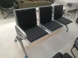 Black Heavy-Duty 3-Link Bench ya Kusubiria - 2