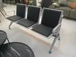 Black Heavy-Duty 3-Link Bench ya Kusubiria - 4