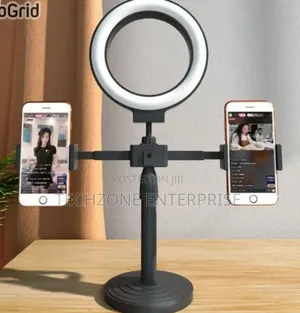Double Stand Holder with 6-Inch Ring Light