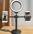Double Stand Holder with 6-Inch Ring Light - 1