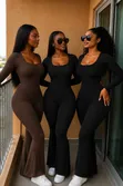 Jumpsuits za Pamba Nzito za Miguu Mirefu - 1