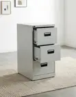 Steel Office File Cabinet with 3 Drawers - 4
