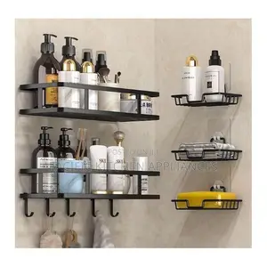 5-in-1 Rustproof Shower Corner Caddy with Hooks