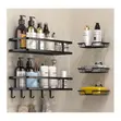 5-in-1 Rustproof Shower Corner Caddy with Hooks - 2