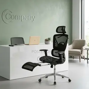 High-Back Orthopedic Office Chair with Footrest