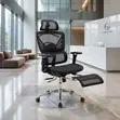 High-Back Orthopedic Office Chair with Footrest - 2