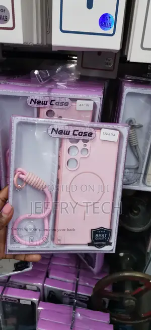 Pink Magnetic Case with Wrist Strap for Samsung Galaxy S22 Ultra