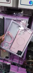 Pink Magnetic Case with Wrist Strap for Samsung Galaxy S22 Ultra - 2