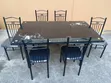 Rectangular Black Glass Top Dining Table Set (6-Seater) - 1