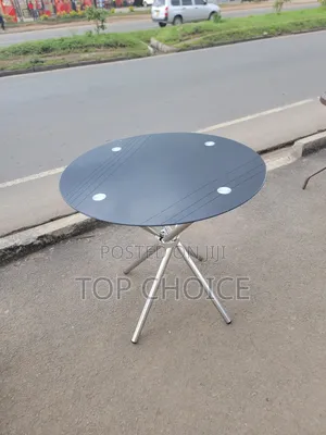 Meza ya Kula / Kahawa ya Mviringo ya Kioo