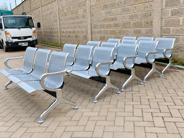 Silver Metal Waiting Chairs (3/4 Seater) - 1