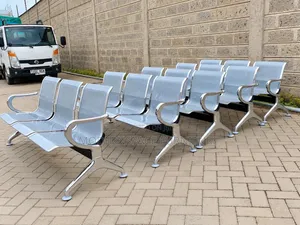 Viti vya Kusubiri vya Metal (3/4 Seater) vya Fedha