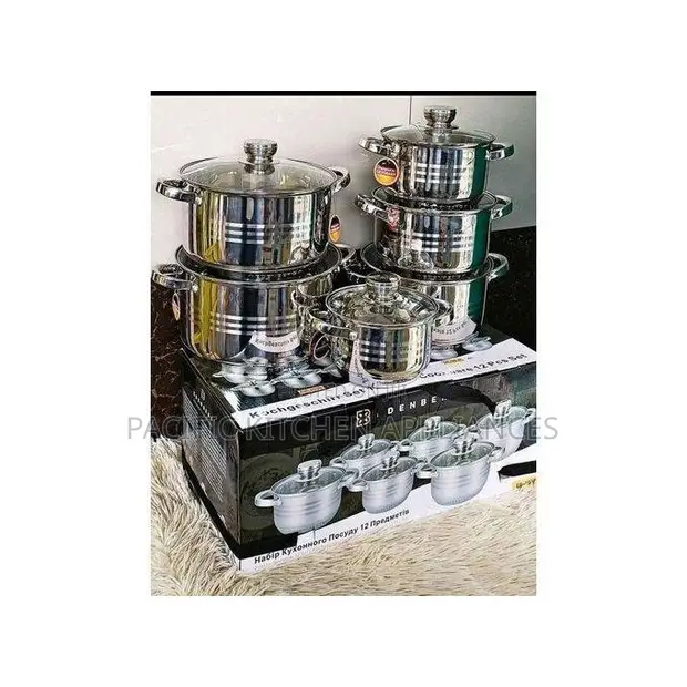 Edenberg 12-Piece Stainless Steel Cookware Set - 1