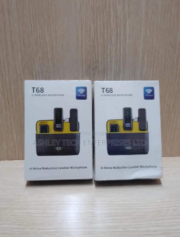 T68 Dual Wireless Microphone - Sauti ya Kitaalamu - 1