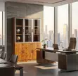 Wooden 3-Door Half Glass Storage Filing Cabinet - 2
