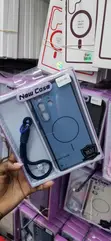 Kesi ya Bluu ya Sumaku na Lanyard kwa Samsung Galaxy S22 Ultra - 1
