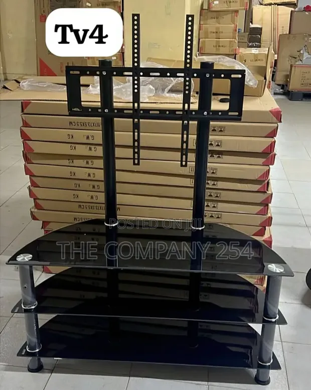 Quality Glass Black TV Stand - 1
