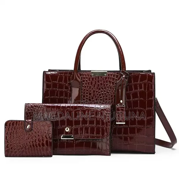 3-in-1 Crocodile Pattern Handbag - 1