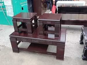 3-Piece Wooden Coffee Table Set - Dark Brown