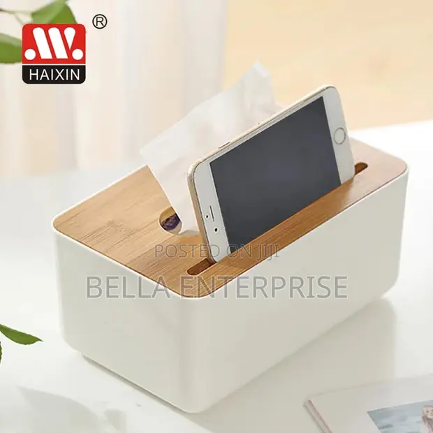 Napkin Holder with Bamboo Wood Cover - 1