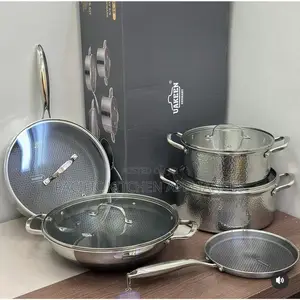 Uakeen 9-Piece Stainless Steel Cookware Set